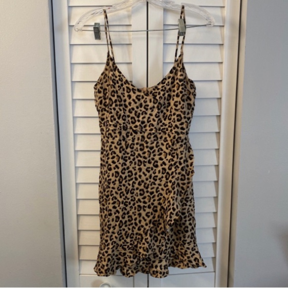 H&M’s Divided CHEETAH PRINT DRESS WITH SHOULDER STRINGS SIZE US12
